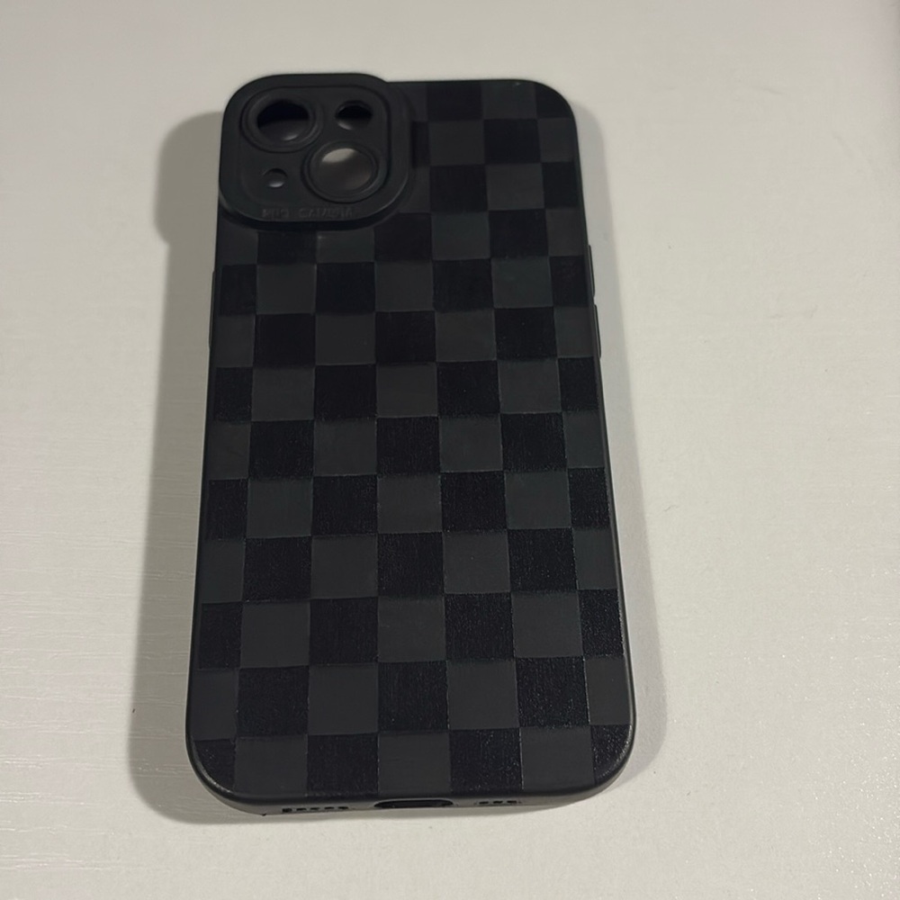 Black checkered iPhone 14 case